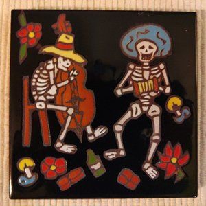 Vintage - Christine Fitzgerald - Día De Los Muertos Custom Tile
